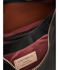 COCCINELLE BOHEME GRANA DOUBLE Geantă mare de umăr din piele negru/coniac - Genți femei - 4