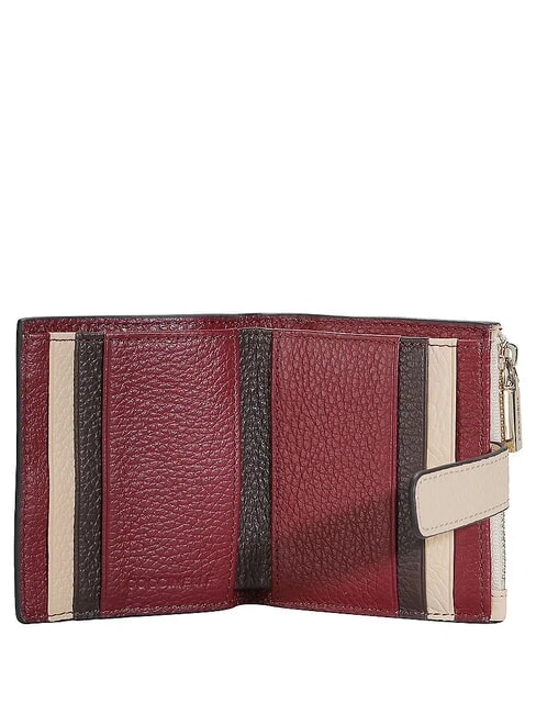 METALLIC TRICOLOR Portofel mini din piele ciocănită Acai / STRUGURI - Portofele femei