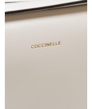 COCCINELLE MALETA CALF Geantă de mână din piele cu curea de umăr alb - Genți femei - 4