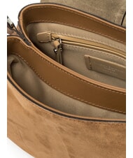 GIANNI CHIARINI HELENA ROUND Geantă cu dublă funcție din piele întoarsă caramel - Genți femei - 6