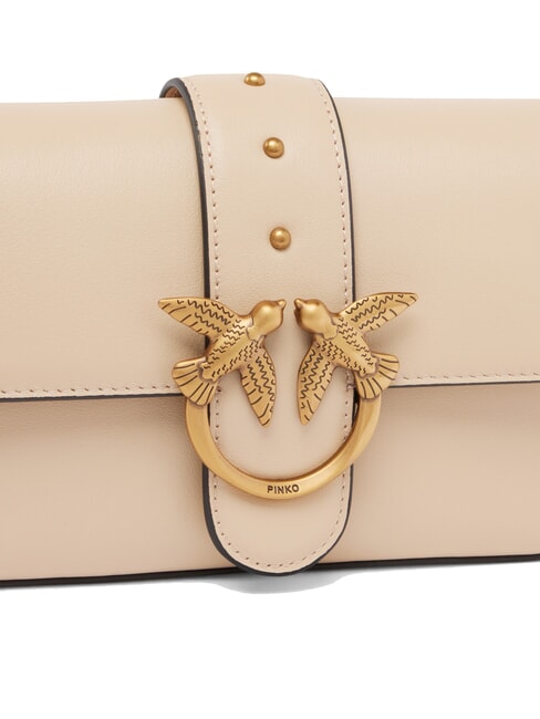 LOVE ONE SLOUCHY Geantă de umăr mini din piele bej-gri fumuriu-auriu antic - Genți femei