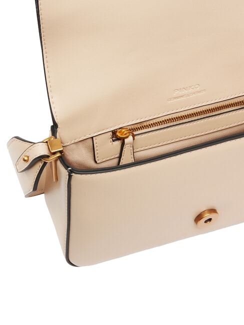 LOVE ONE SLOUCHY Geantă de umăr mini din piele bej-gri fumuriu-auriu antic - Genți femei