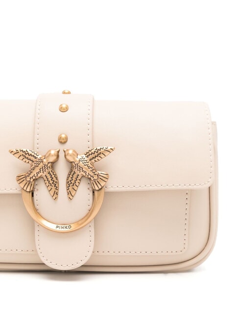 LOVE ONE POCKET Geanta de umar din piele bej-gri fumuriu-auriu antic - Genți femei