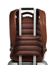 PIQUADRO BLUE SQUARE Rucsac din piele, suport laptop 14". BROWN - Rucsacuri pentru laptop - 3