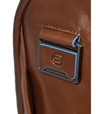 PIQUADRO BLUE SQUARE Rucsac din piele, suport laptop 14". BROWN - Rucsacuri pentru laptop - 4
