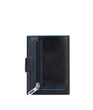 PIQUADRO BLUE SQUARE Portofel trifold din piele și monede negru - Portofele bărbați - 4