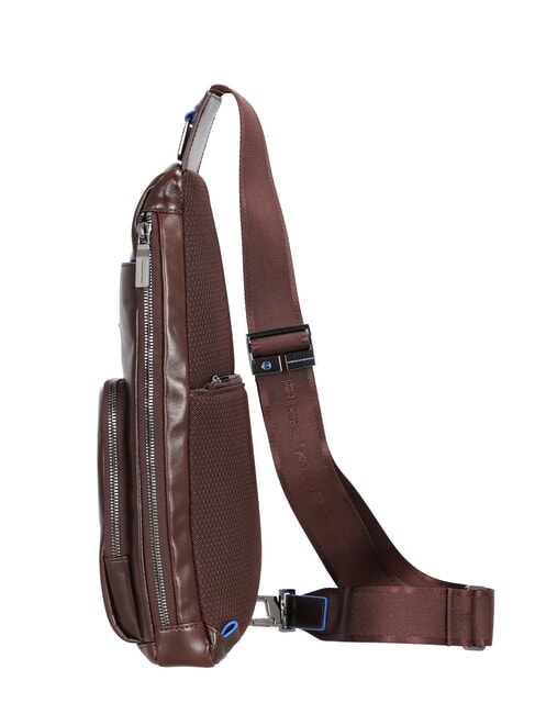 BLUE SQUARE Rucsac de umăr din piele cu suport mini pentru tabletă MAHOGANY - Genți de umăr bărbați