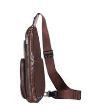 PIQUADRO BLUE SQUARE Rucsac de umăr din piele cu suport mini pentru tabletă MAHOGANY - Genți de umăr bărbați - 3