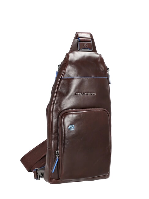 BLUE SQUARE Rucsac de umăr din piele cu suport mini pentru tabletă MAHOGANY - Genți de umăr bărbați