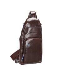 PIQUADRO BLUE SQUARE Rucsac de umăr din piele cu suport mini pentru tabletă MAHOGANY - Genți de umăr bărbați - 5