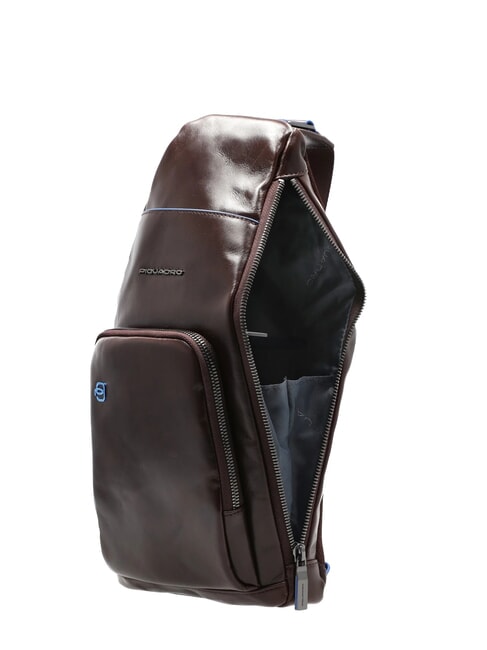 BLUE SQUARE Rucsac de umăr din piele cu suport mini pentru tabletă MAHOGANY - Genți de umăr bărbați