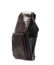 PIQUADRO BLUE SQUARE Rucsac de umăr din piele cu suport mini pentru tabletă MAHOGANY - Genți de umăr bărbați - 6