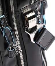 PIQUADRO BLUE SQUARE Servietă pentru laptop de 15 ", din piele negru - Serviete birou - 5