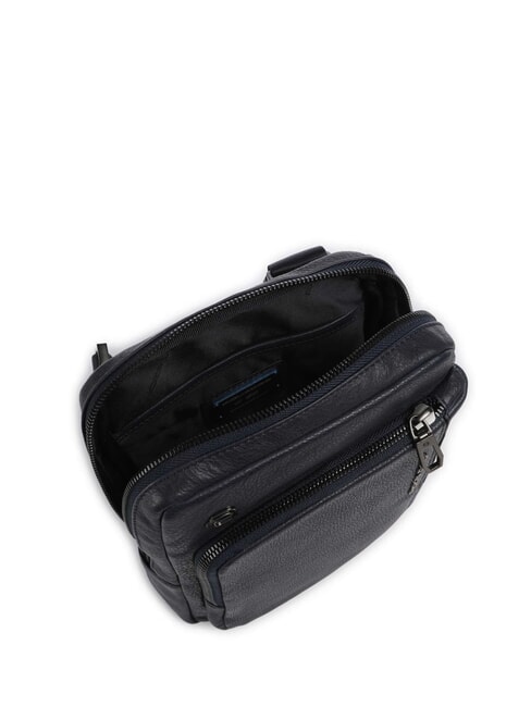 CRONUS Geantă din piele, suport pentru tabletă albastru - Genți de umăr bărbați