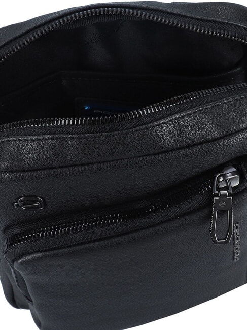 CRONUS Geantă din piele, suport pentru tabletă negru - Genți de umăr bărbați