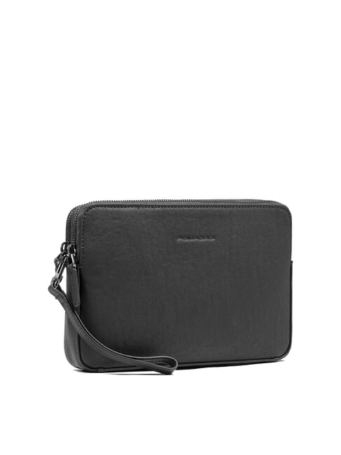 BLACK SQUARE Geantă clutch bărbătească din piele cu mâner negru - Husă pentru tabletă și organizator