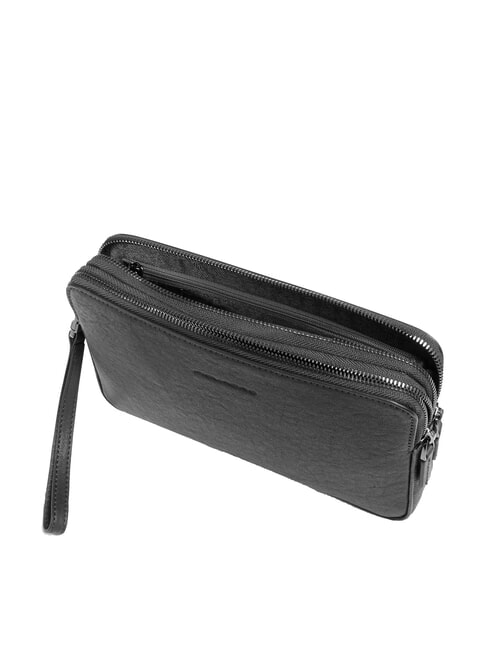 BLACK SQUARE Geantă clutch bărbătească din piele cu mâner negru - Husă pentru tabletă și organizator