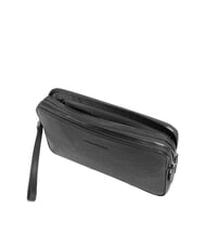 PIQUADRO BLACK SQUARE Geantă clutch bărbătească din piele cu mâner negru - Husă pentru tabletă și organizator - 5