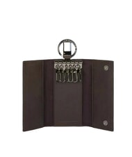 PIQUADRO BLACK SQUARE Husă de chei din piele cu 6 cârlige - Portchei