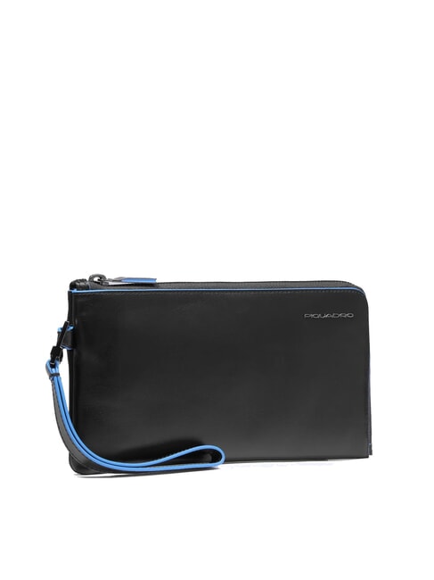BLUE SQUARE Geantă tip clutch din piele pentru bărbați negru - Portofele bărbați