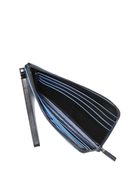 BLUE SQUARE Geantă tip clutch din piele pentru bărbați negru - Portofele bărbați