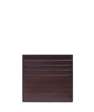 PIQUADRO BLUE SQUARE Suport card din piele MAHOGANY - Portofele bărbați - 2