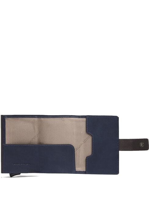 HARPER Portofel din piele pentru carduri albastru/maro &icirc;nchis - Portofele femei