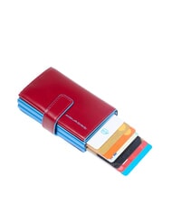 PIQUADRO BLUE SQUARE Portofel din piele pentru carduri RED - Portofele bărbați - 3