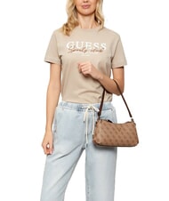 GUESS NOELLE 2 Geantă de umăr, geantă crossbody logo latte / maro - Genți femei - 6