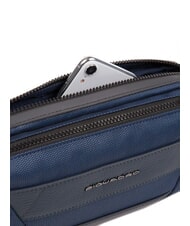 PIQUADRO TRAKAI Geanta cu curea din piele si stofa albastru - Borsete de brâu - 2