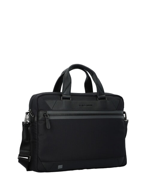 TRAKAI Servietă din piele și material pentru laptop de 14". negru - Serviete birou