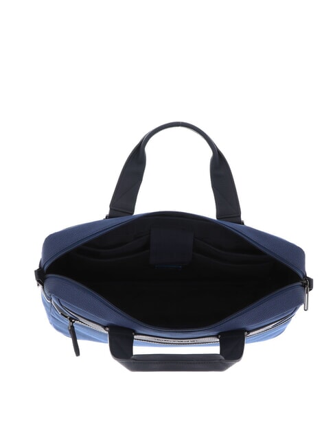 TRAKAI Servietă din piele și material pentru laptop de 14". albastru - Serviete birou