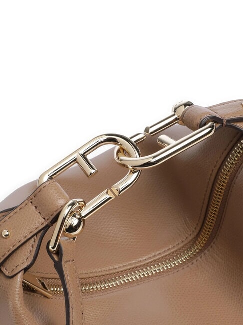 TONIE Geantă mică din piele cu curea de umăr caramel - Genți femei