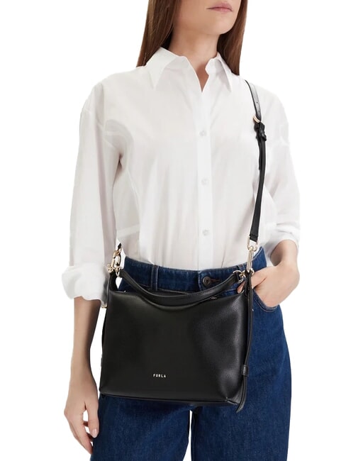 TONIE Geantă mică din piele cu curea de umăr caramel - Genți femei