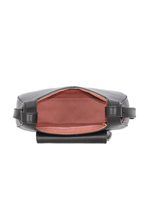 LUCIA Geantă de umăr din piele Negru de aur - Genți femei