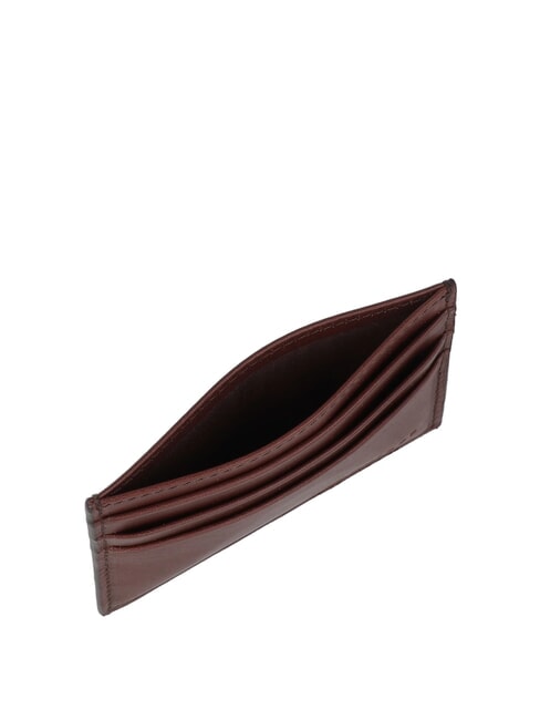 ALBERTO Portcard plat din piele Maro / Paladiu - Portofele bărbați
