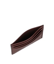 THE BRIDGE ALBERTO Portcard plat din piele Maro / Paladiu - Portofele bărbați - 4