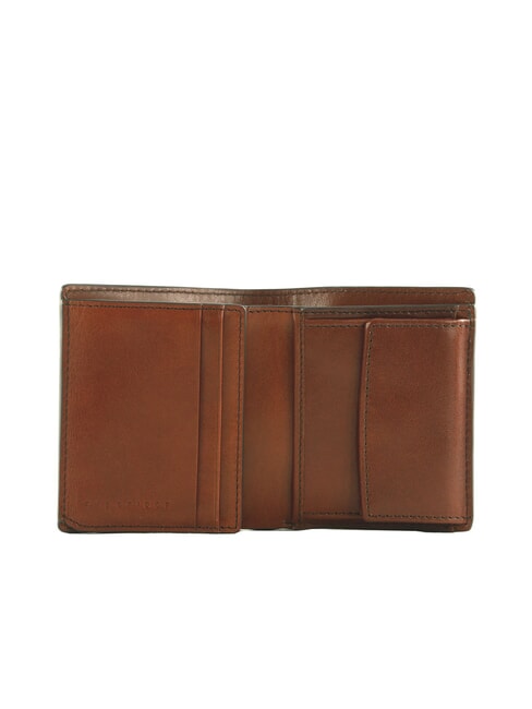 GIACOMO Portofel din piele cu portofel pentru monede Maro / Ruteniu - Portofele bărbați