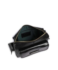 THE BRIDGE FLORA Geanta de umar din piele cu buzunar Negru de aur - Genți femei - 4