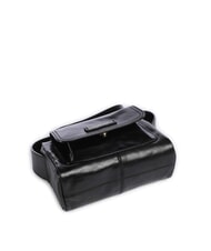 THE BRIDGE FLORA Geanta de umar din piele cu buzunar Negru de aur - Genți femei - 5