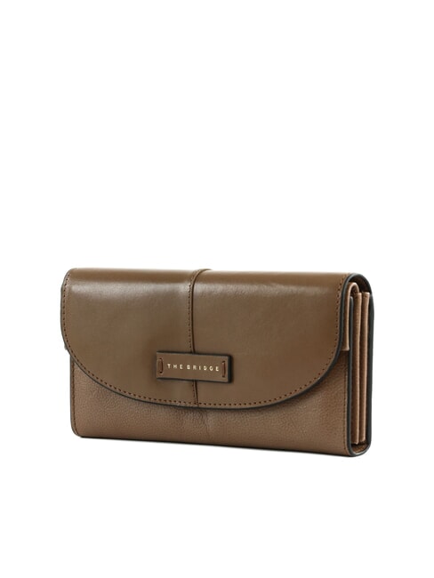 ELISABETTA Portofel mare din piele cu clapă stridie abb. aur - Portofele femei