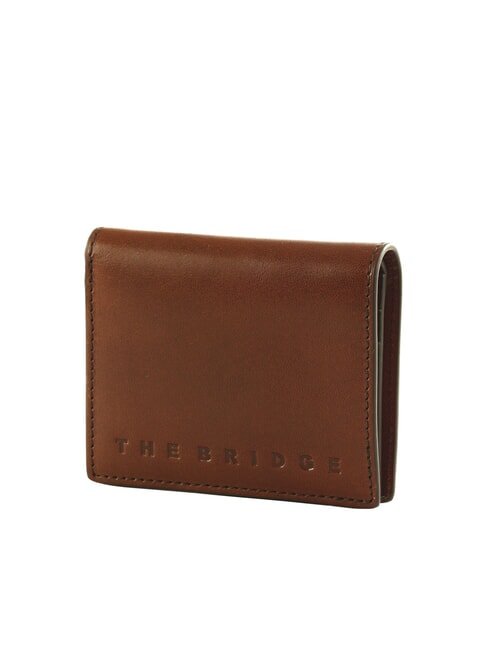 GIACOMO Portcard din piele cu clapă Maro / Ruteniu - Portofele bărbați