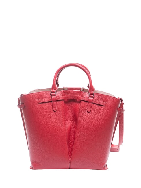 FLORES Geantă medie din piele ciocănită sangrie - Genți femei