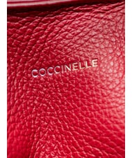 COCCINELLE FLORES Geantă medie din piele ciocănită sangrie - Genți femei - 4