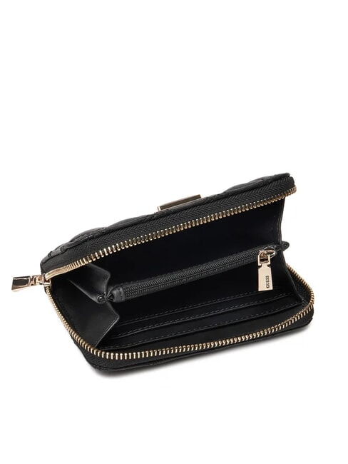 GIULLY 2 Portofel mediu matlasat cu fermoar BLACK - Portofele femei