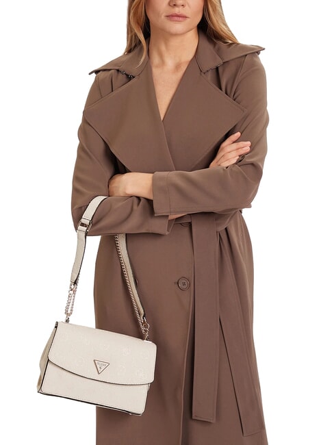 CRESIDIA II Geantă de umăr cu clapă logo alb - Genți femei