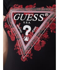 GUESS FLOWERS TRIANGLE Tricou elastic cu m&acirc;necă scurtă jetbla - tricou - 4