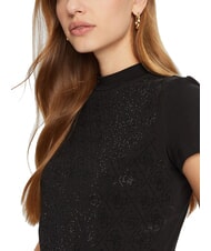 GUESS MOCK NECK ALL OVER 4G Tricou slim fit cu strasuri jetbla - tricou - 3