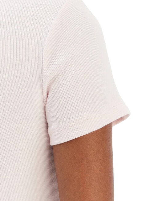 STUDS SCRIPT Tricou slim fit cu m&acirc;necă scurtă roz delicat - tricou