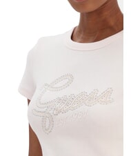 GUESS STUDS SCRIPT Tricou slim fit cu m&acirc;necă scurtă roz delicat - tricou - 3